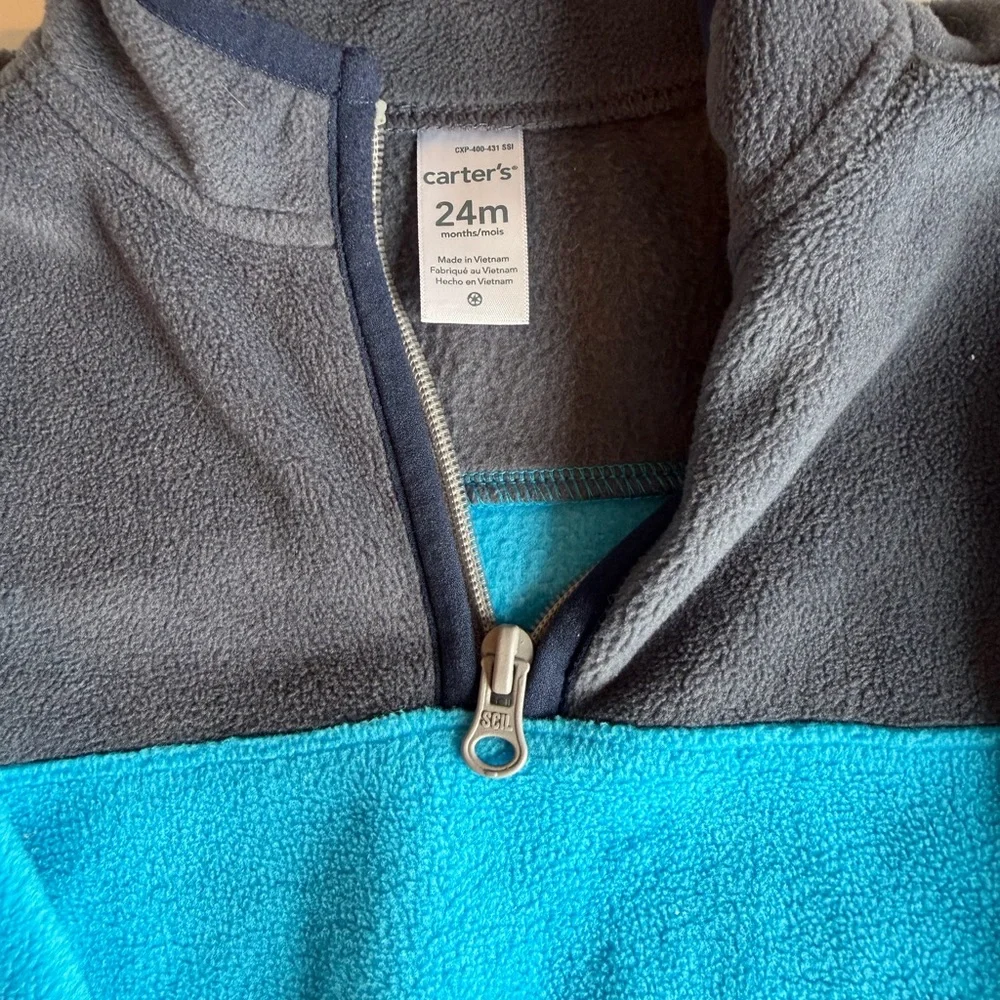 Fall Jacket Carter's Indigo Blue Fleece Pull Over Fleece